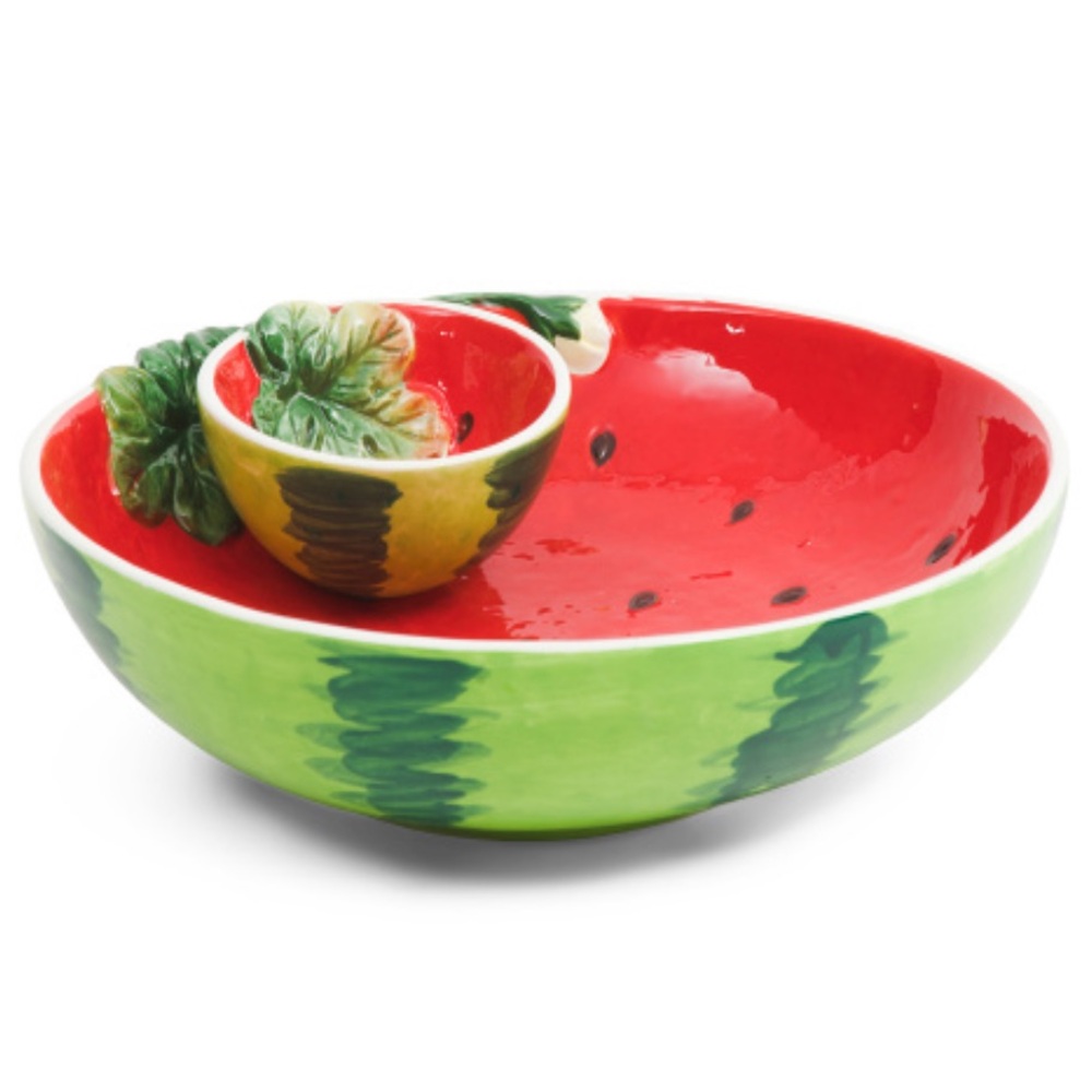 Watermelon Chip & Dip Serving Bowl